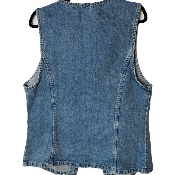 New We The Free people Aimee Vest blue  jeans size XL - Picture 6 of 6